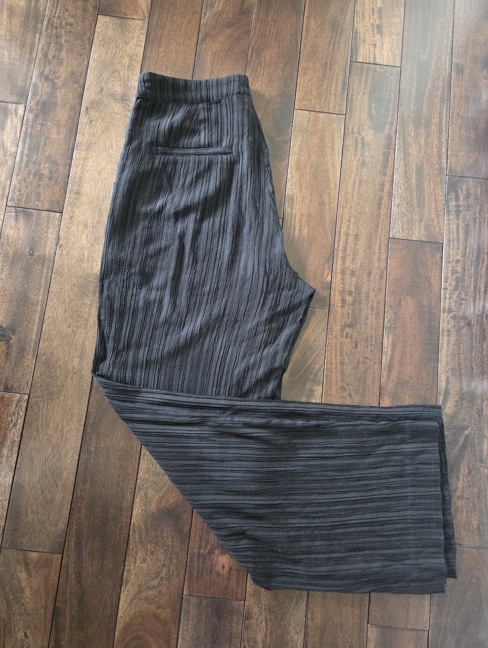 Kaffe KAnala Women’s Black Ribbed Wide-Leg Trousers